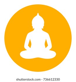 Meditating Buddha icon vector illustration isolated on white background