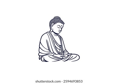 meditating buddha peaceful clip art vector illustration