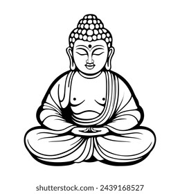 Meditating Buddha vector art template