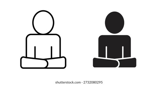 Meditating icon concept. pixel perfect linear ui icon.