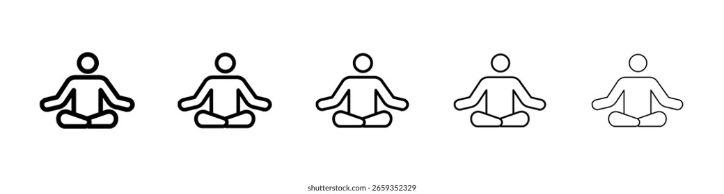 Icono de meditación lleno de concepto de signo plano para el Diseño web.
