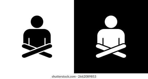 Meditating icon glyphs vectors. Web flat pack.
