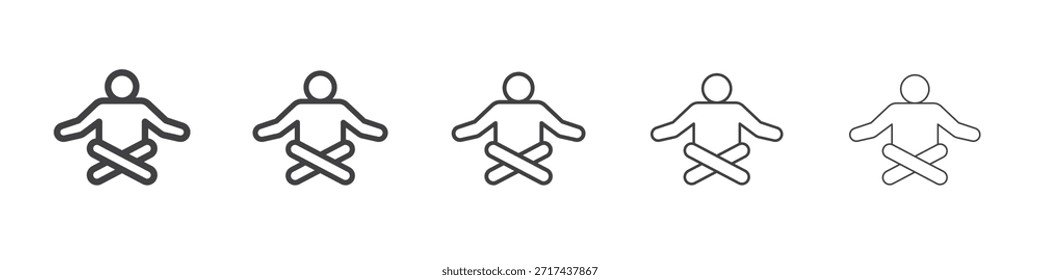 Icono de meditación en el concepto de trazos lineales