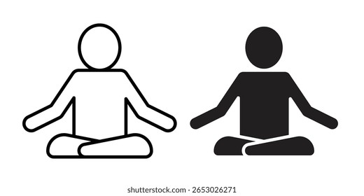 Icono de meditación Ilustración de Plantilla de Vector de diseño de logotipo