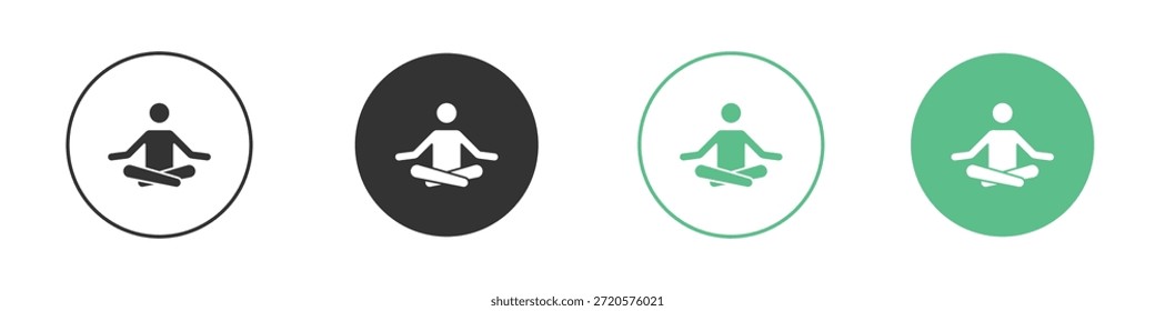 Meditando pictogramas de iconos. Vector EPS 10