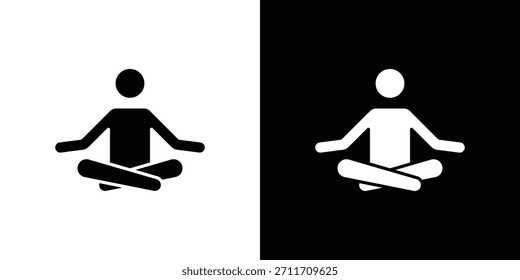 Conjunto de iconos de meditación colección. Silueta de Vector.