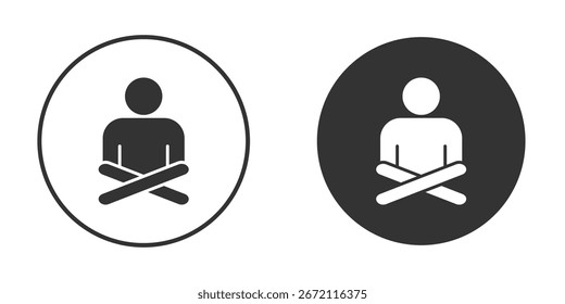 Meditating icon simple solid style concept. Clipart vectors