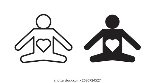 Meditar la forma del símbolo de ícono. símbolos de Vector.