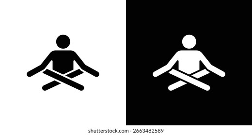 Símbolo de ícono de meditación, Vector, eps 10