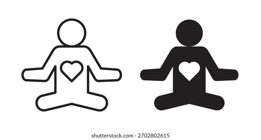 Meditando el elemento de diseño aislado del Vector del icono. EPS10