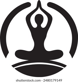 meditating lotus pose  silhouette vector 