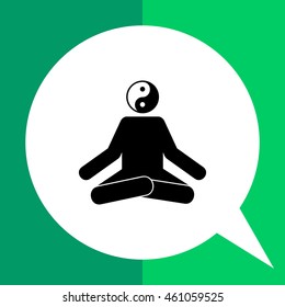 Meditating Man in Lotus Position Icon