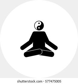 Meditating Man in Lotus Position Icon