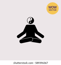 Meditating Man in Lotus Position Icon