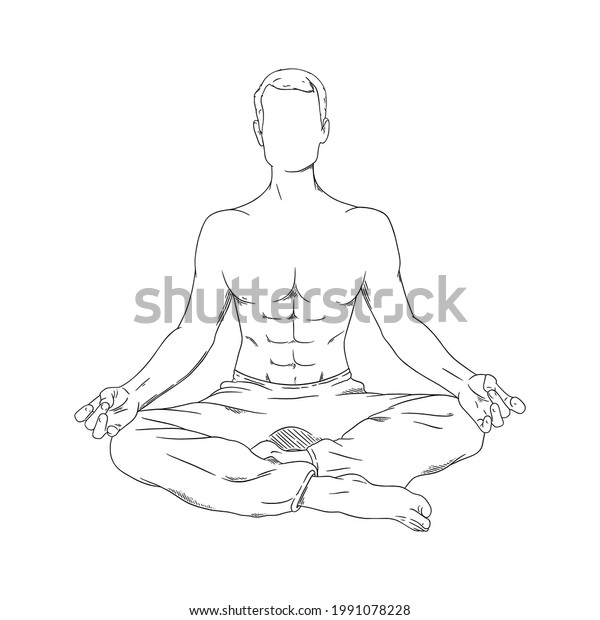 Meditating Man Siddhasana Yoga Meditation Body Stock Vector (Royalty ...