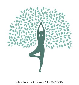 meditating person become tree, personal grow,  healing, connection with earth, logo icon