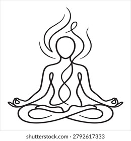 Meditating person and fire