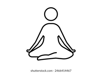 Meditating person icon. icon related to mental health. suitable for web site, app, user interfaces, printable etc. line icon style. simple vector design editable