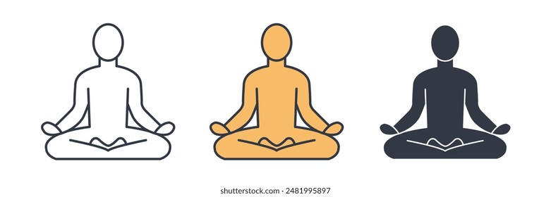 Meditating Person Icon symbol vector illustration isolated on white background