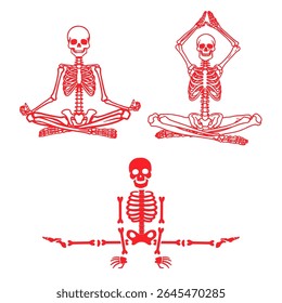 meditating skeleton vector image illustration	
