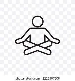 Meditating vector linear icon isolated on transparent background, Meditating transparency concept can be used for web and mobile