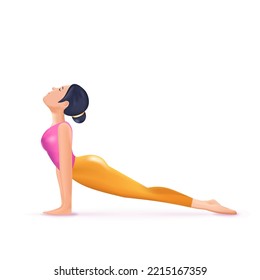 Meditation 3D illustration. Happy calm Woman meditating. Zen, yoga, meditation, relax, recreation, healthy lifestyle. Harmony and balance life. Psychology, selfcare. 3D vector