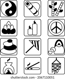 Meditation ambient, illustration, vector, on a white background.