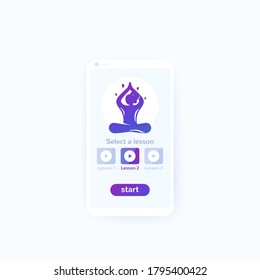 meditation app, ui design vector