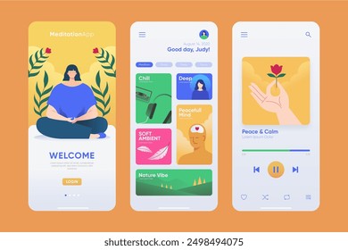 Meditation app vector design in eps 10