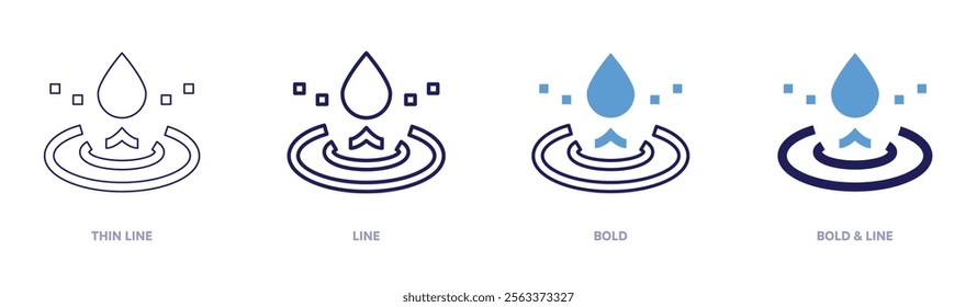 Meditation aromatherapy oils icon in 4 different styles. Thin Line, Line, Bold, and Bold Line. Duotone style. Editable stroke.