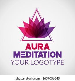 Meditation Aura Logo Flower Triangle