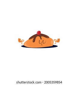Meditation Bun Cartoon Vector Illustration
