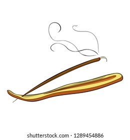 Meditation Burning Stick For Incense Vector Illustration