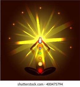 meditation, chakra person.vector,