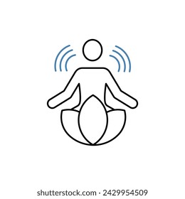 meditation concept line icon. Simple element illustration.meditation concept outline symbol design.