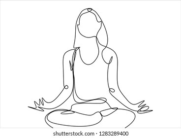 Meditation. Continuous line