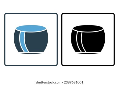 meditation cushion icon. icon related to meditation. solid icon style. simple vector design editable