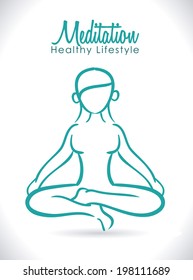 Meditation design over white background, vector illustration