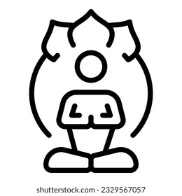 Meditation exercise icon outline vector. Happy yoga. Home room