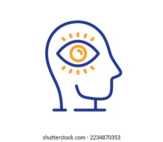 Meditation eye line icon. Yoga mind sign. Spirit therapy symbol. Colorful thin line outline concept. Linear style meditation eye icon. Editable stroke. Vector