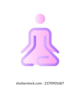 Meditation flat gradient two-color ui icon. Lotus position. Calmness and harmony. Relaxation practice. Simple filled pictogram. GUI, UX design for mobile application. Vector isolated RGB illustration