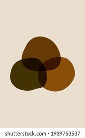 Meditation flat. Poster with ovale stones minimalist style overlay. Vector illustration. Abstract shape rocks background. Stacked pebbles color drawing. Cool print tshirt design. Balance zen concept.