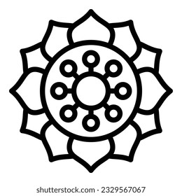 Meditation flower icon outline vector. Room relax. Health balance