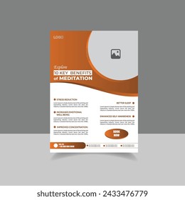 Meditation Flyer design , cover design layout space for photo background,