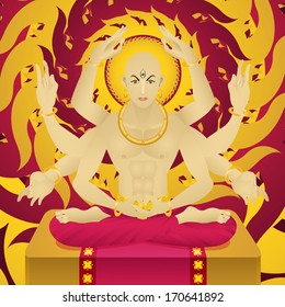 Meditation of god eight arms