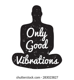 Meditation Human silhouette isolated on white background Vector illustration