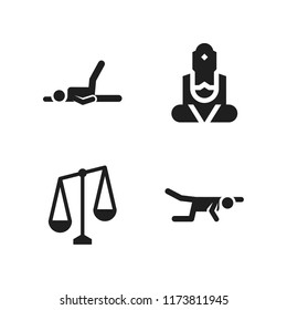 meditation icon. 4 meditation vector icons set. great buddha of thailand, balance and yoga icons for web and design about meditation theme