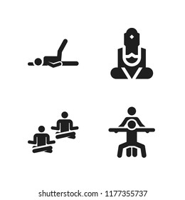 meditation icon. 4 meditation vector icons set. great buddha of thailand and yoga icons for web and design about meditation theme