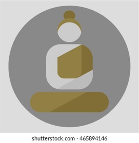Meditation icon, Buddha, vector illustration