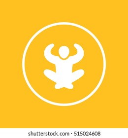 meditation icon in circle, vector illustration